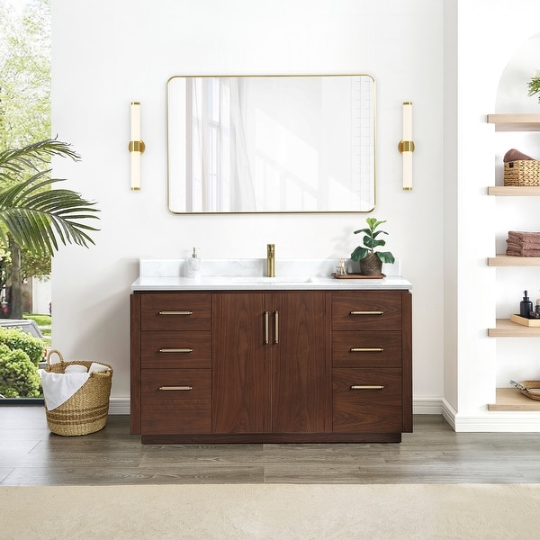 San Single Bath Vanity with Composite Stone Top without