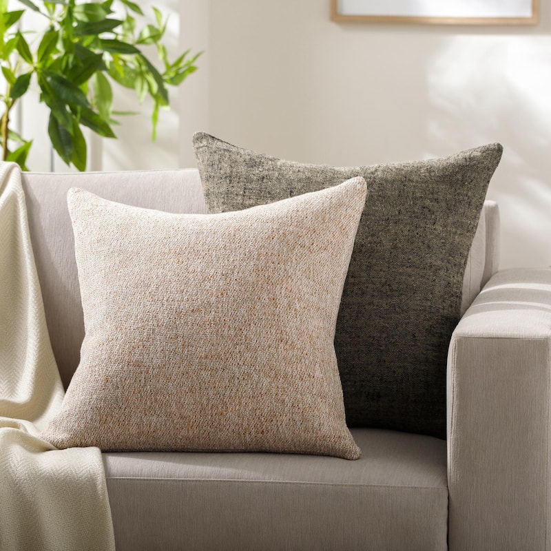 Artistic Weavers Athene Woven Throw Pillow - 22x22 Poly Insert - Orange/Grey