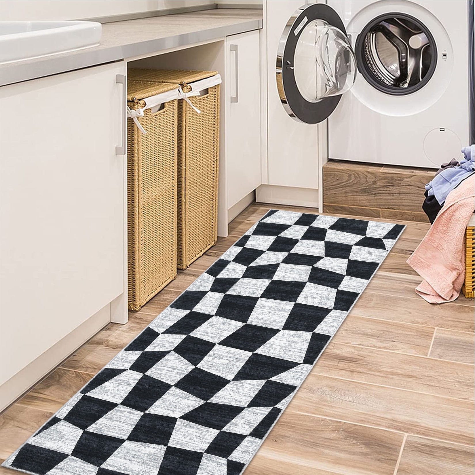 Garvee Irregular Geometric Checkered Area Rug - Overstock - 42988090