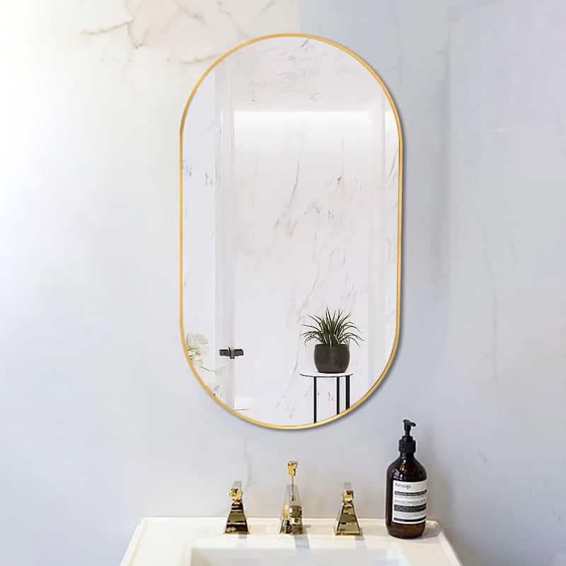36"×18" Oval Wall-Mounted Bathroom Vanity Mirror