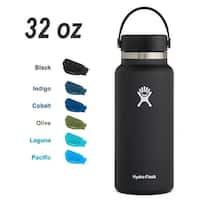 Hydro Flask, Black Wide Mouth Flex Cap Water Bottle, 32 oz - Wilco