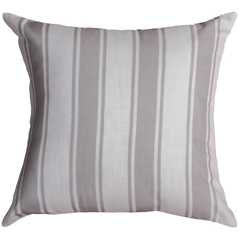 Rizzy Collection Striped Modern Throw Pillow - Down - Grey