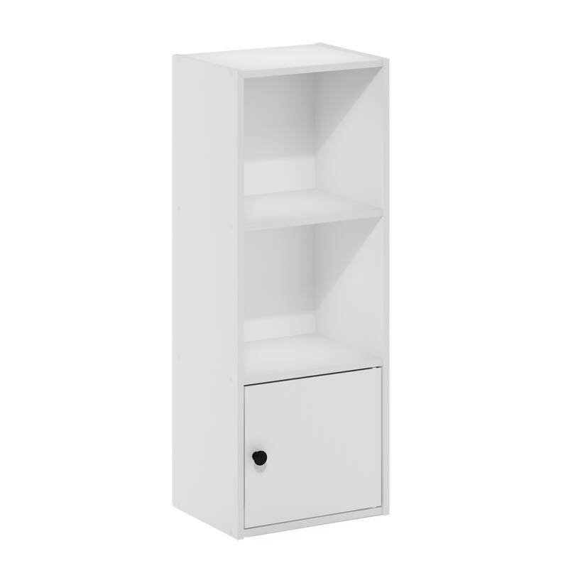 Furinno Luder 3-Tier Shelf Bookcase with 1 Door Storage Cabinet