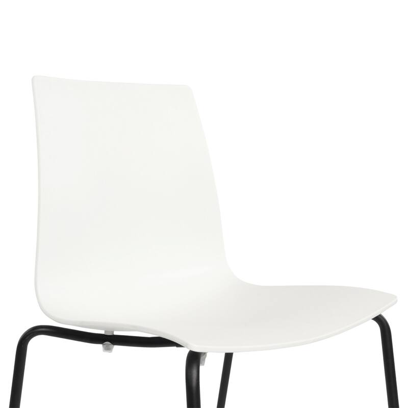 Furnish Theory Aero-S Pro Indoor/Outdoor Stackable Dining Side Chairs Polypropylene Shell & Powder-Coated Steel Legs (Set of 2)