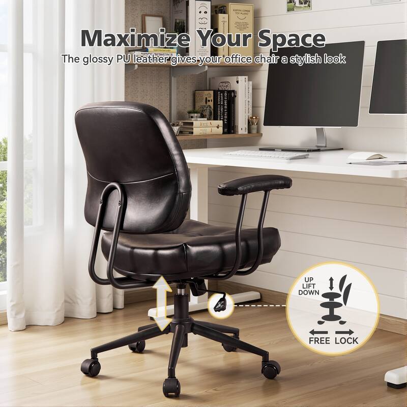 HOOOWOOO Modern Office Chair Adjustable Swivel Task Chair