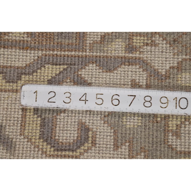 All-Over Oushak Indian Area Rug Hand-Knotted Wool Carpet - 8'1" x 9'11"