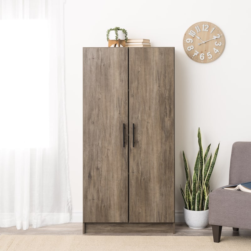Prepac Elite Tall 2-Door Cabinet with Adjustable Shelves-Functional, Freestanding Garage Storage Cabinet with Doors and Shelves - Drifted Gray