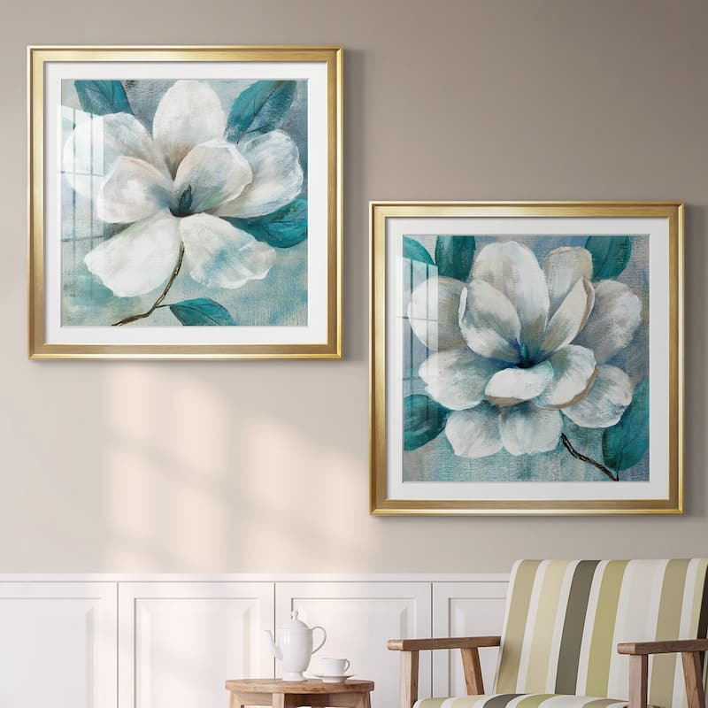 Teal Magnolia I Premium Framed Print - Ready to Hang
