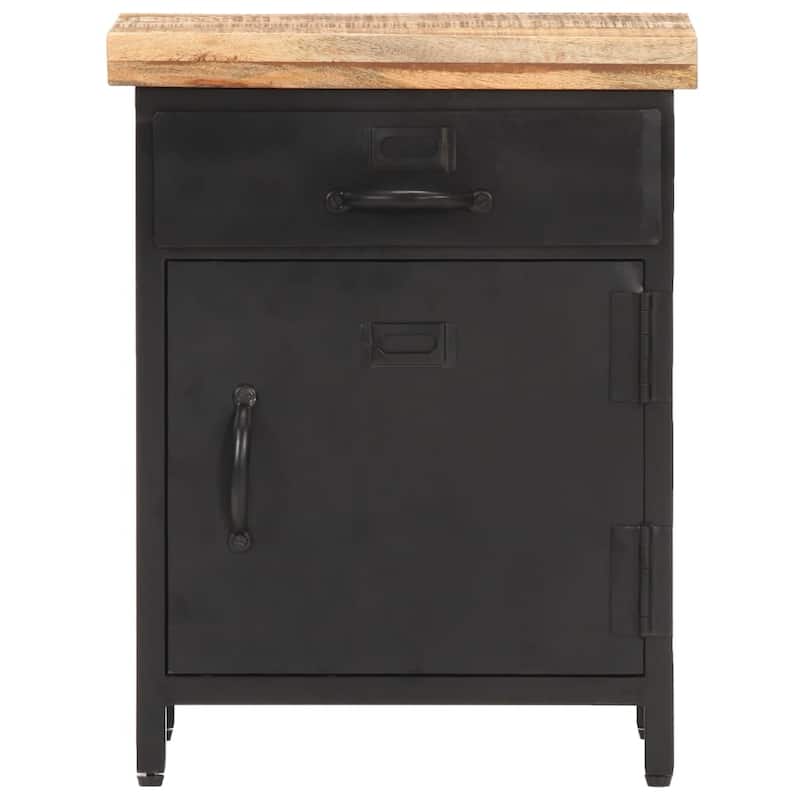 vidaXL Bedside Cabinet 15.7"x11.8"x20.5" Rough Mango Wood