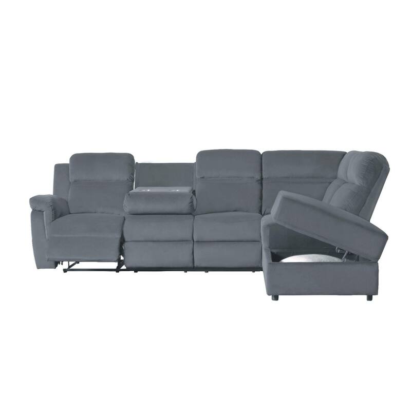 111.4''Recliner Storage Upholstery Sectional Sofa Couchs