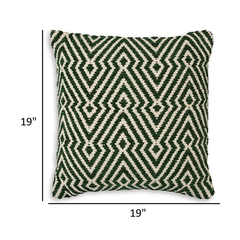 Digy 19 Inch Accent Pillow Set of 4, Handwoven Key Pattern, Black White