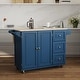 preview thumbnail 13 of 44, Homestyles Mobile Kitchen Island Cart with Wood Top and Dropleaf Breakfast Bar Wood/MDF - Blue