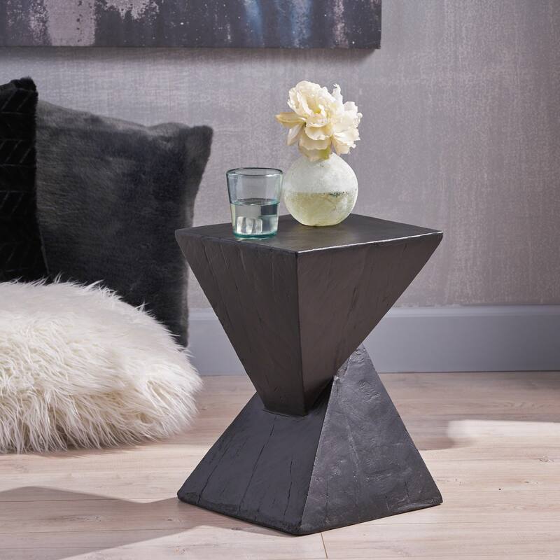 Roomfitters Modern Fluted Side Table, Stylish Round Pedestal End Table for Living Room, Bedroom, or Office