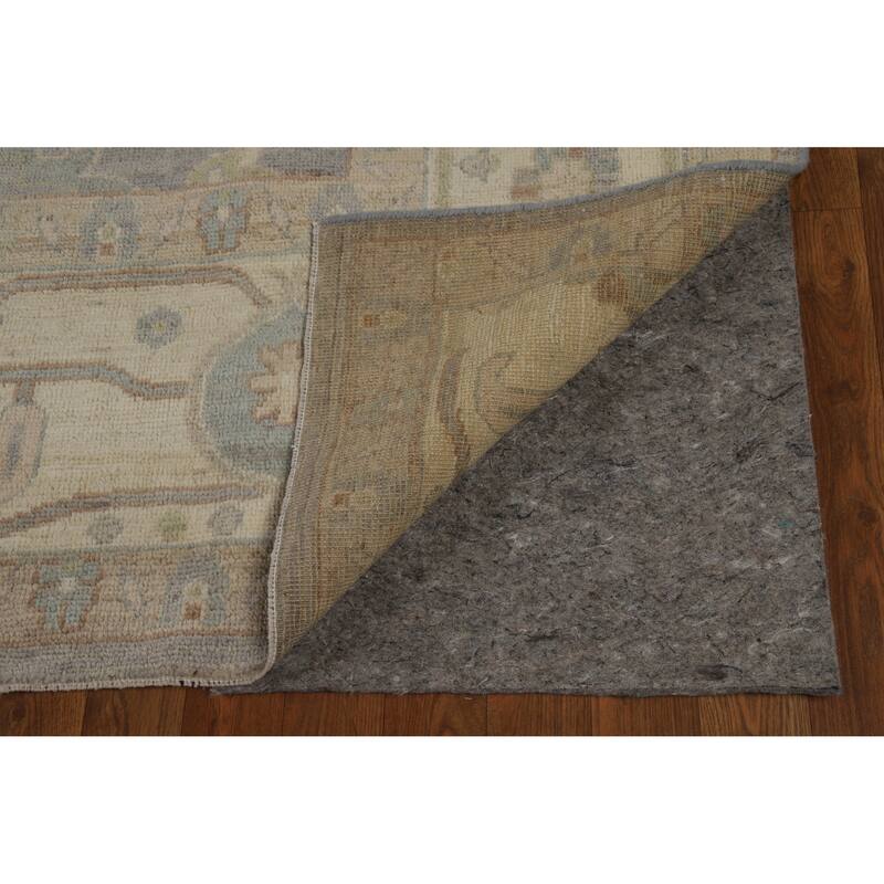 Hand Knotted Oriental 100% Wool Carpet Transitional All-Over Greys & Charcoal Oushak Area Rug - 12' 0'' X 9' 0''