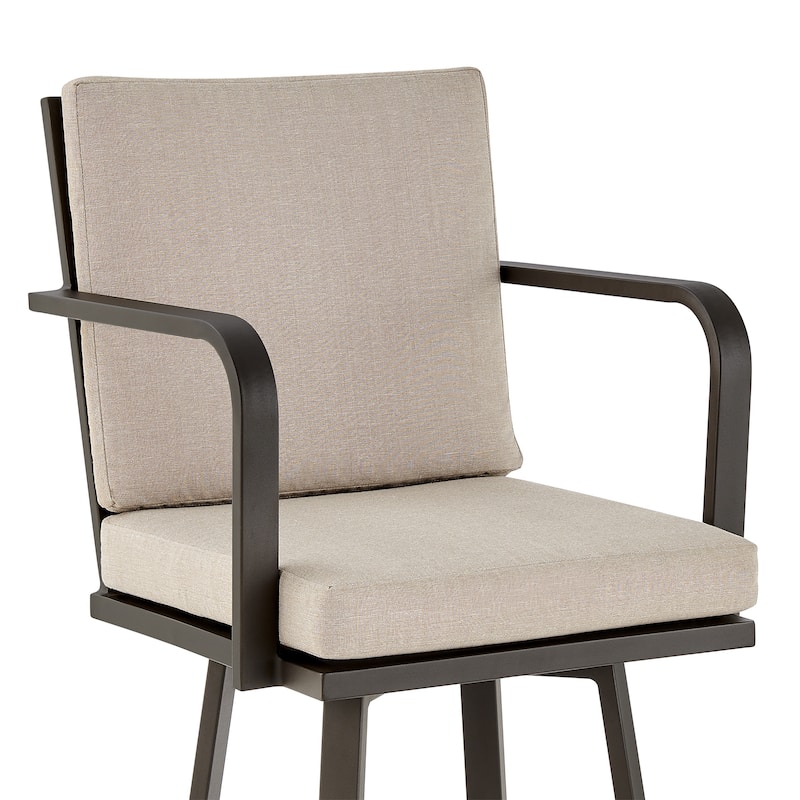 Don Black or Brown All Weather Outdoor Patio Bar Height Swivel Stool
