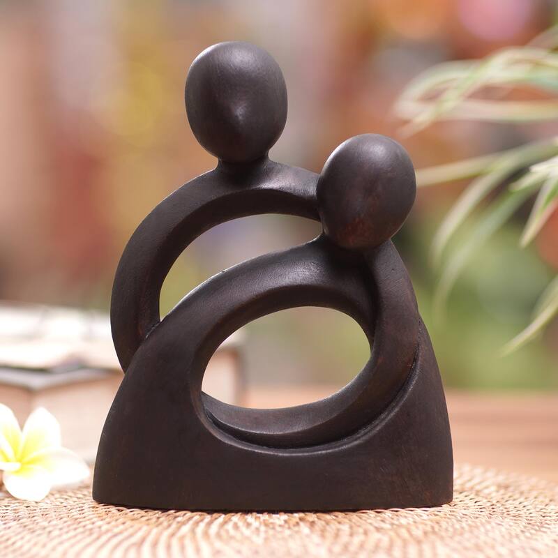 Novica Handmade Endless Embrace Wood Sculpture