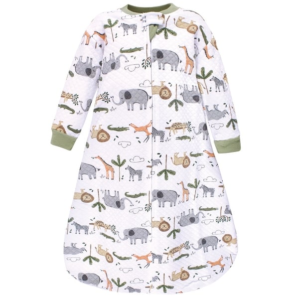 slide 1 of 1, Hudson Baby Infant Boy Premium Quilted Long Sleeve Sleeping Bag and Wearable Blanket, Safari Life 12-18 Months - Safari Life