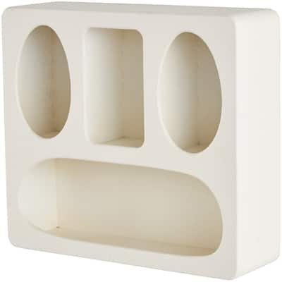 Wood Geometric 4 Shelf Wall Shelf - Cream or Black - Roche River Decor