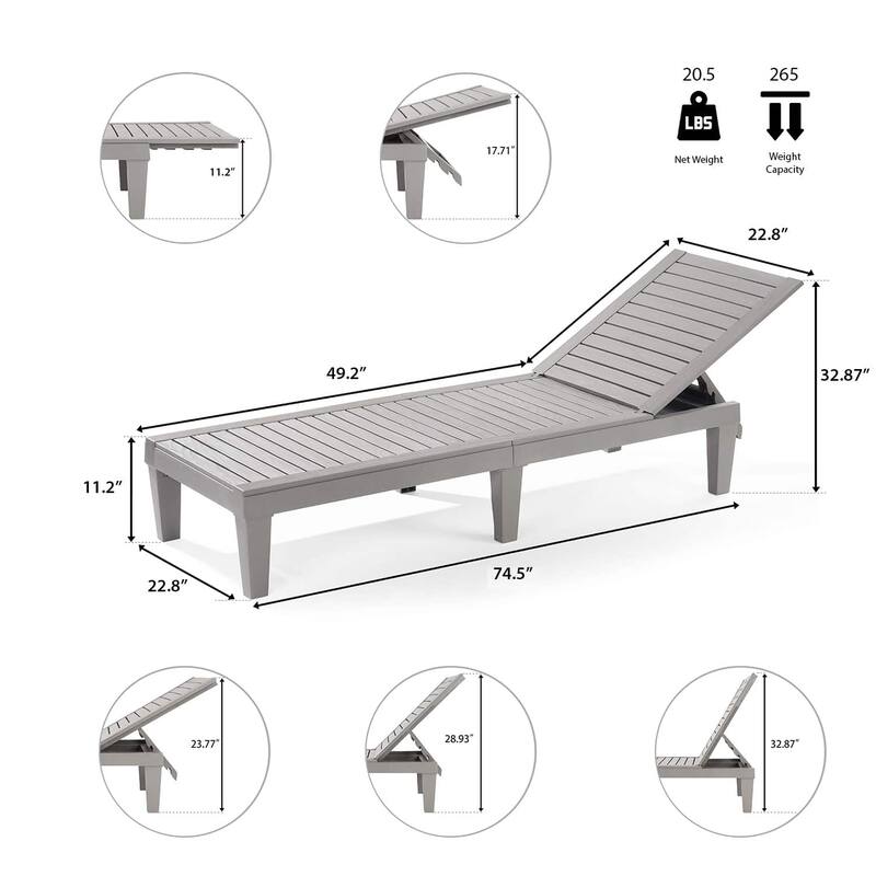 Nestl Lounge Chair Outdoor - Waterproof Outdoor Chaise Lounge Chair - N/A