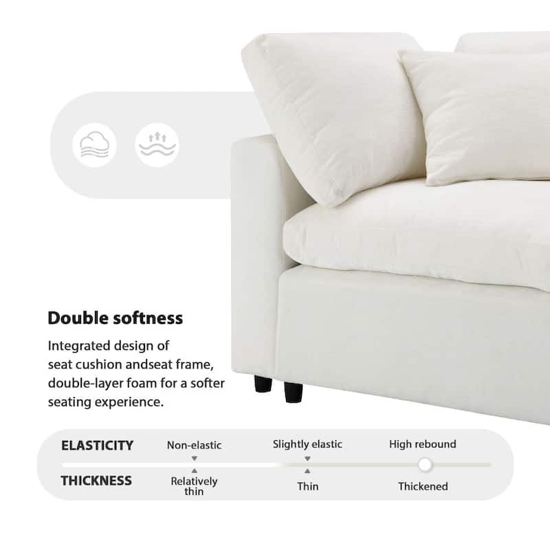 U Shaped Convertible Sectional Sofa with Ottoman