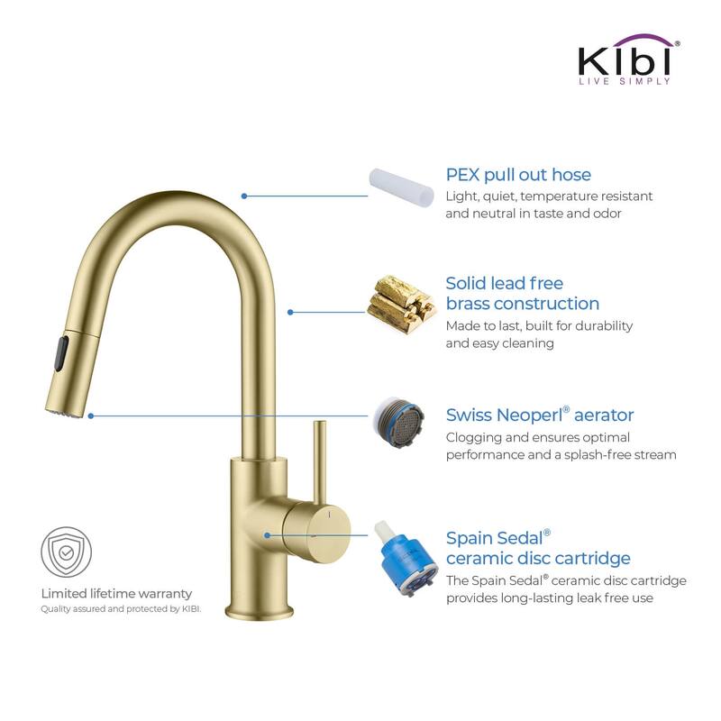 Single-Hole Pull-Down Kitchen Faucet with Sprayer and Magnetic Docking