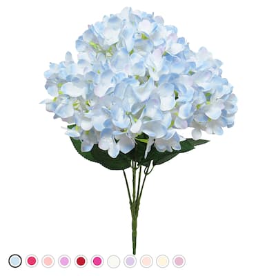 Artificial Hydrangea Flower Stem Bush Bouquet 19.5in