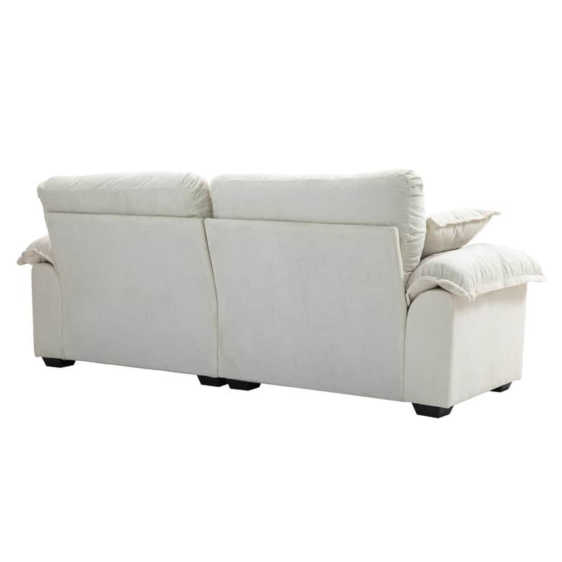 84" Chenille Loveseat Sofa with Memory Foam&Pocket Springs, Deep Seat Couch with 2 Throw Pillows