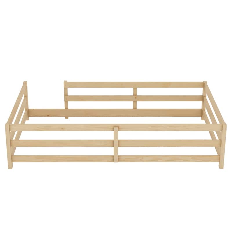 Twin Size Kids Montessori Bed for Kids, Girls, Boys - Natural