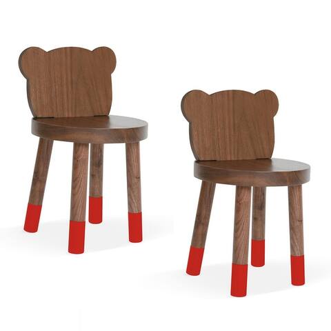 Baba Kids Chair, Solid Walnut, Set of 2