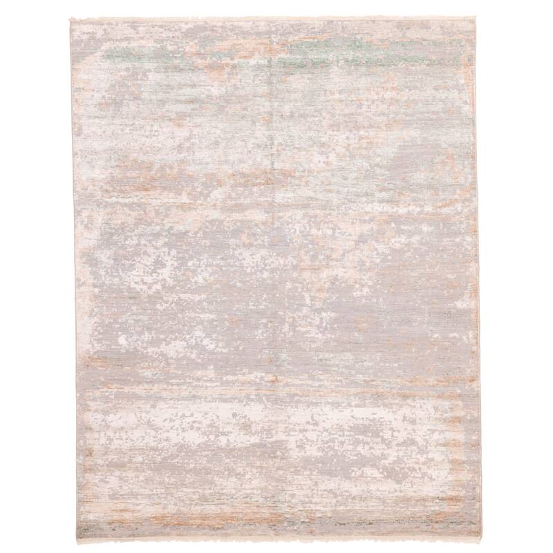 ECARPETGALLERY Hand-knotted Legacy Grey Silk, Wool Rug - 7'11 x 9'10