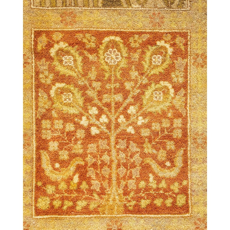 Overton Handknotted Wool Vintage Inspired Traditional Mogul Ivory Area Rug - 18' 2" x 12' 4"