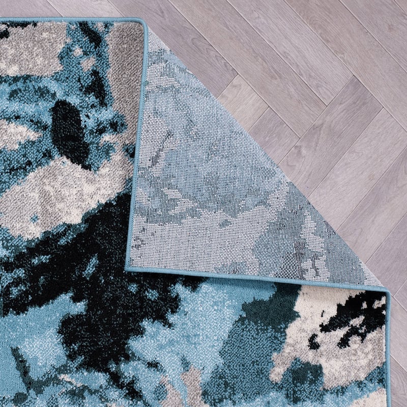 World Rug Gallery Contemporary Abstract Circles Black Area Rug