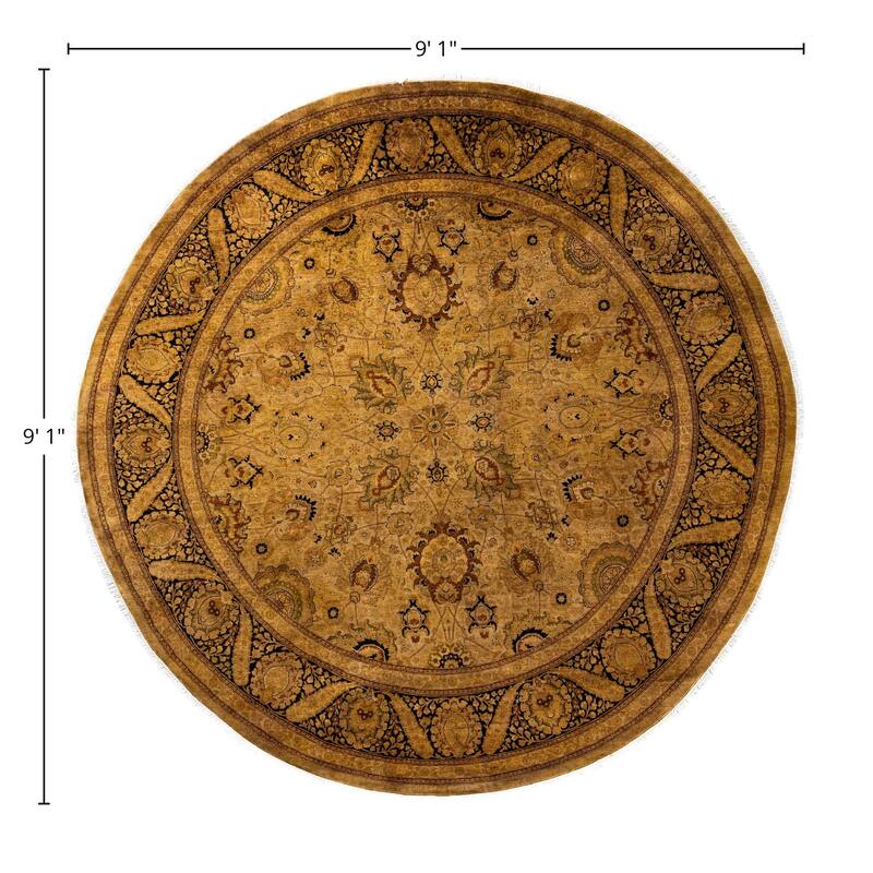 Overdyed One-of-a-Kind Hand-Knotted Area Rug - Gold - 9' 1" x 9' 1"