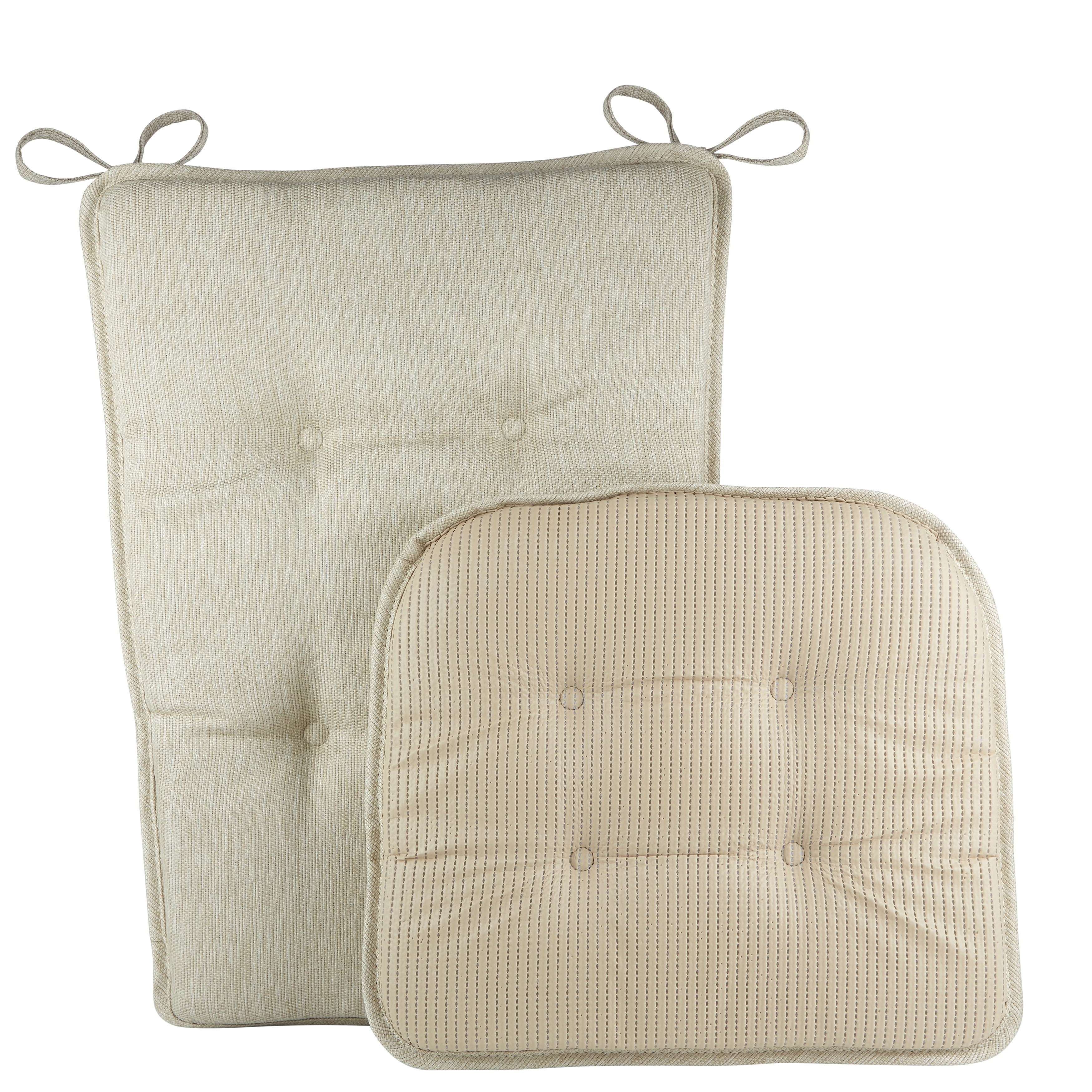 Klear Vu Gripper Embrace Low Profile 2 Piece Rocking Chair Cushion Set Natural 348243 12