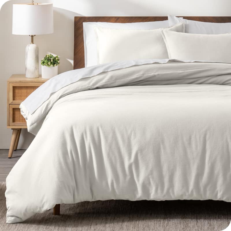 Bare Home Cotton Flannel Duvet Cover and Sham Set