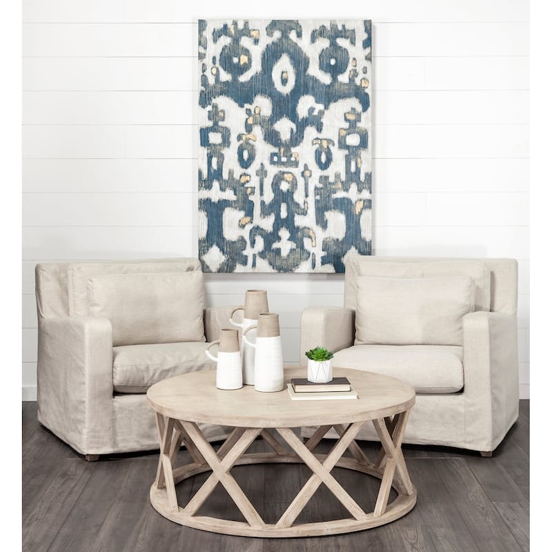 Denly III Beige Slipcover Upholstered Arm Chair