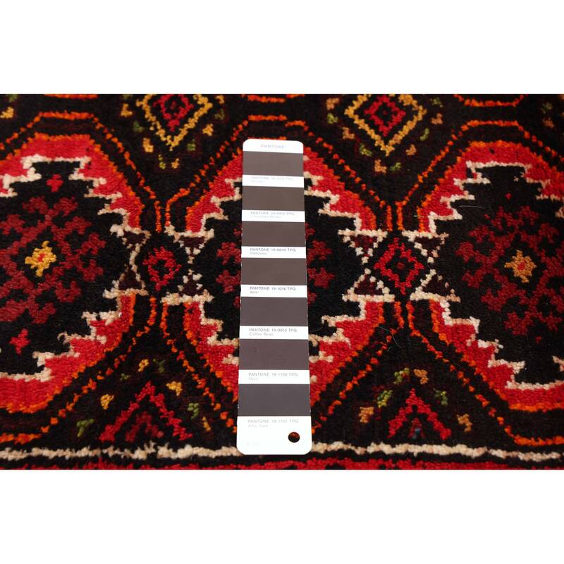 ECARPETGALLERY Hand-knotted Baluch Black, Red Wool Rug - 2'11 x 5'1