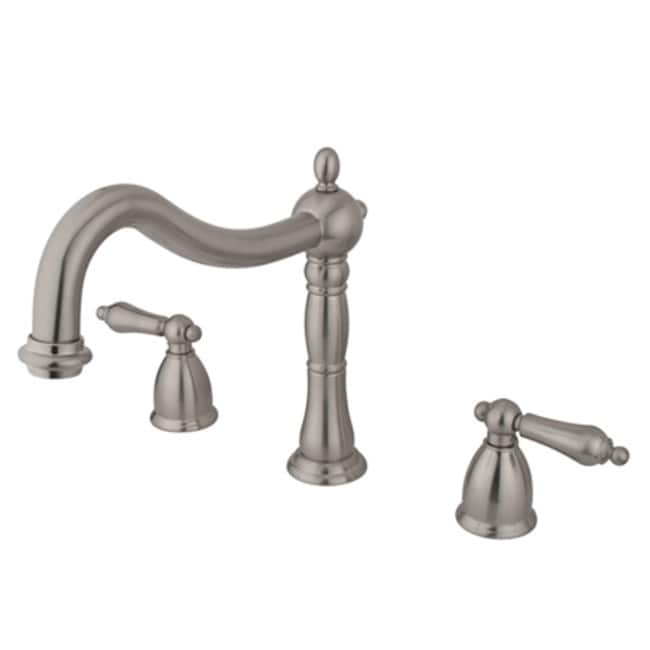 Kingston Brass Heritage Widespread Deck Mounted Roman Tub Filler with