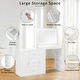 preview thumbnail 5 of 7, 59" White Makeup Vanity Desk with Mirror Lights Drawers Cabinets Shelves
