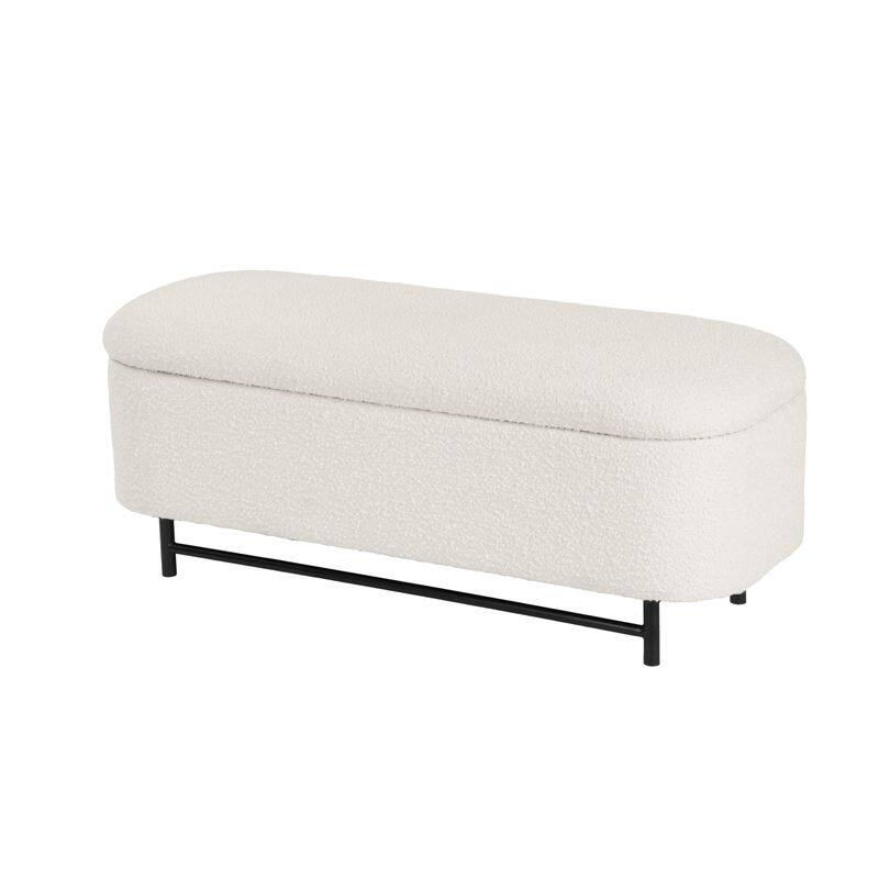 HomePop Ellipse Modern Storage Bench with Metal Legs