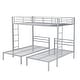 preview thumbnail 9 of 11, Full Over Twin & Twin Bunk Bed with Guardrail, MDF Shelf, Space-Saving Design, Silver