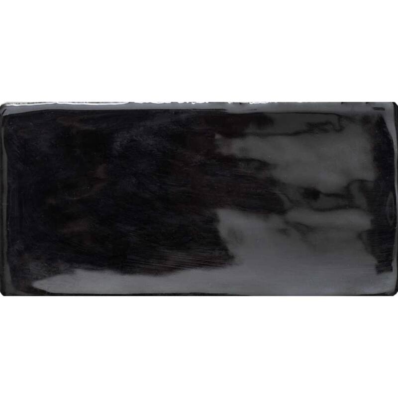 Talavera 3in x 6in Ceramic Subway Wall Tile - Black - 3 x 6 Sample