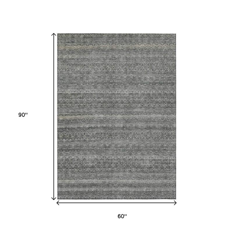 HomeRoots Striped Transitional Rectangle Outdoor Rug