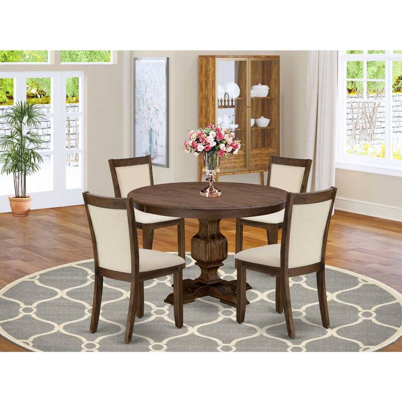 HomeStock 3-Piece Sand Blasted Black Finish Solid Wood Top Dining Table with 2 Chairs