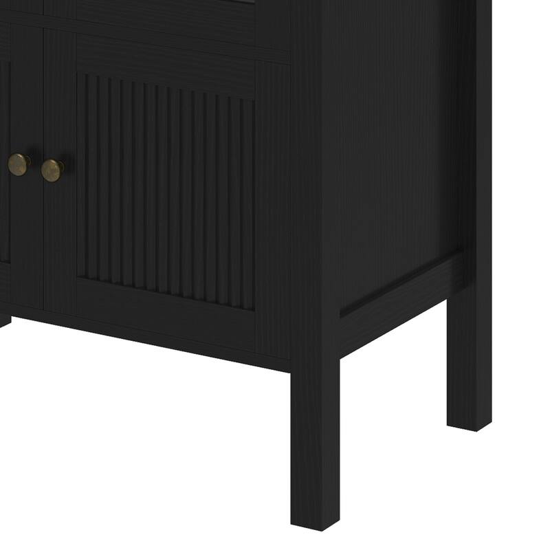 Moasis 71 Inch Tall Arched Display Cabinet with LED Lighting and Glass Doors for Living Room or Dining Room Storage