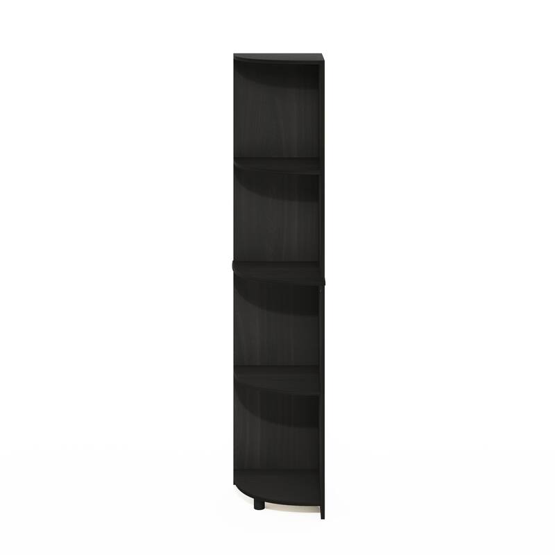 57.13 in. Tall Espresso Wood 4-Shelf Bookcase