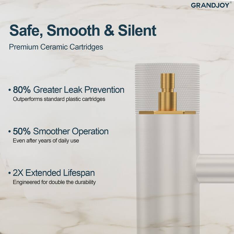 GRANDJOY 2-Pack Single Handle Vessel Sink Faucet with Pop-Up Drain, Mid-Arc Bathroom Design
