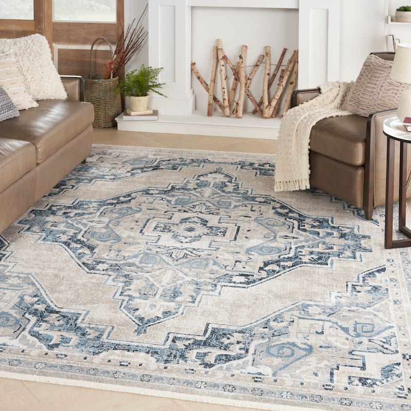 Nourison Geneva Traditional Bordered Area Rug.