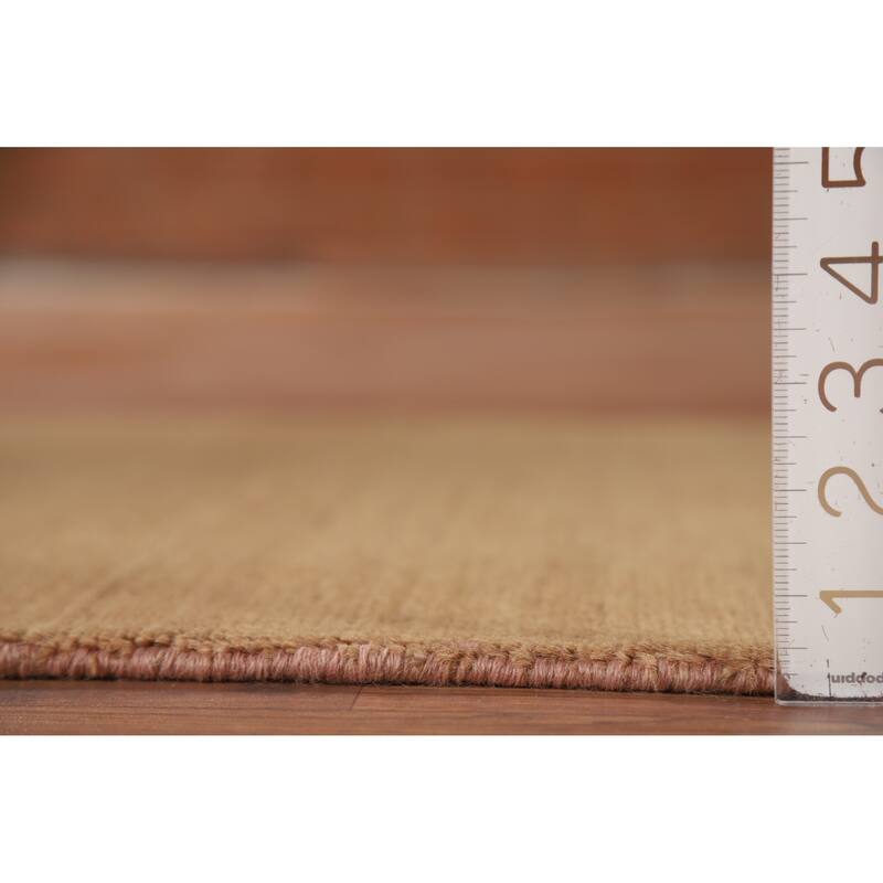 Light Brown Gabbeh Modern Runner Rug Oriental Hand-Knotted Wool Carpet - 2'7"x 9'10"
