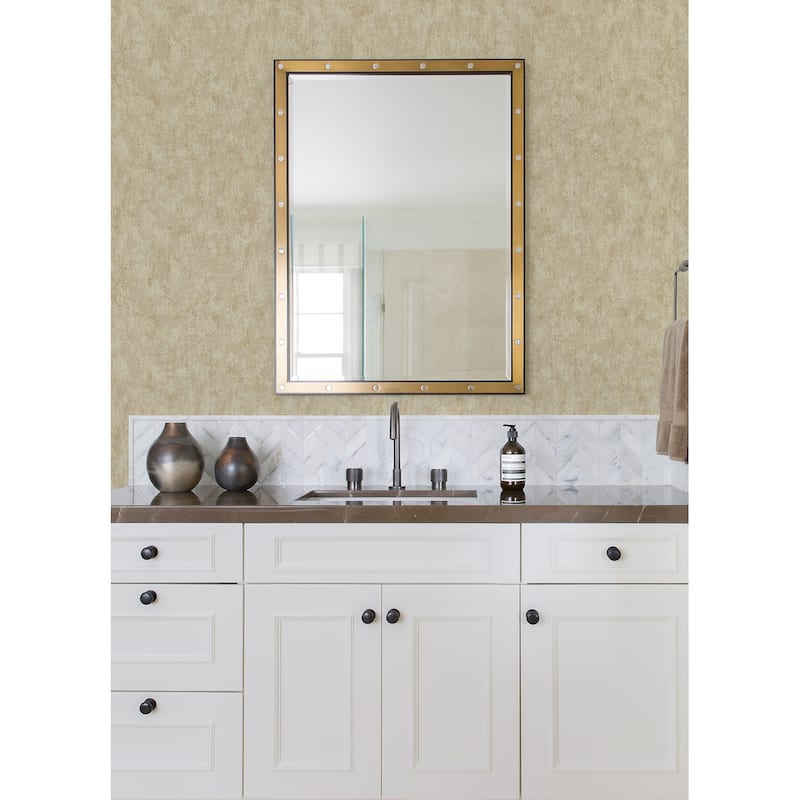 A-Street Prints Haliya Champagne Metallic Plaster Wallpaper